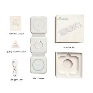 Portátil 15W Smart 3-en-1 Cargador inalámbrico rápido plegable Estuche de viaje magnético Regalos promocionales de negocios duales - Product Image 6