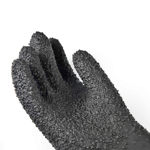 Guantes de seguridad de látex negro de 65 cm con dedos texturizados y engrosados para máquinas de chorro de arena, resistentes a la abrasión industrial - Product Image 5