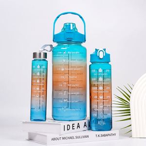Hot Sports Water Bottle 3pcs/set Motivational Water Bottle for Female Set 2000ml 900ml Travel Portable <b>Reusable</b> Summer <b>Cups</b> - Product Image 6