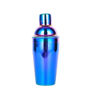 Tùy chỉnh bartender Quà Tặng 550ml 750ml mạ đầy màu sắc cầu vồng màu xanh uống cocktail Shaker