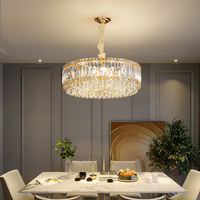 Lustre élégant en cristal post-moderne pour plafond de restaurant et de salon haut de gamme; lustre de bar pour décor de maison complète