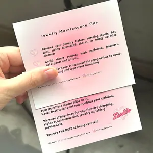 Collar de plata, colgante de <span class=keywords><strong>tarjeta</strong></span> posventa, tienda de flores, joyería con letras de agradecimiento, joyería inglesa, embalaje y mantenimiento Ca - Product Image 1