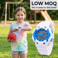 Großhandel 5 Farben Kinder Digitaluhr Sportliche Robuste Armbanduhr LCD-Display Wecker Schülergeschenk Digitaluhr
