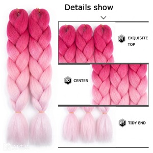 Extensions de cheveux synthétiques pré-étirées de 24 pouces de haute qualité pour tresses au <span class=keywords><strong>crochet</strong></span> - Product Image 3