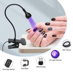 Lampe UV LED 3W noire et argentée à col de cygne et pince, 35NM, pour séchage et polymérisation des ongles en gel – Meilleure vente - Product Image 5