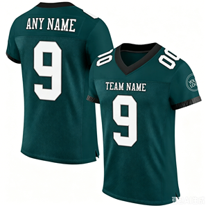 Maillots de football américain personnalisés brodés avec nom, vente en gros, 32 équipes, vert Kelly, joueur novice - Product Image 1