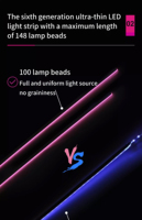 Accessoires de voiture intérieur décoratif APP contrôle Chasing Neon Light Console led voiture intérieur lumière ambiante acrylique fibre optique