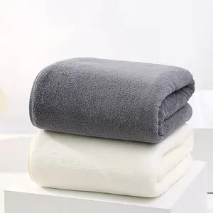Solid colour coral fleece body wrap towel adults bath towel 70cmx140cm strong water absorption bath towel