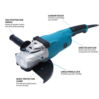 Meuleuse d'angle électrique à vitesse variable 115/125 mm, moteur à balais 850 W, outil robuste pour meulage, découpe et polissage, interrupteur coulissant DIY