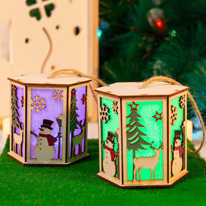 Cabane de Noël en bois à assembler soi-même avec éclairage, jouet éducatif pour enfants, décoration de fête à la maison - Product Image 5