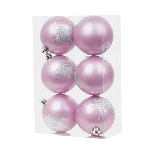 JINTAI High Quality Custom 8CM Pink Hot Sale Christmas Ball New Year Decoration With Logo