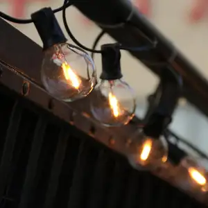 G40ไฟสายทังสเตนสำหรับตกแต่งเทศกาลคริสต์มาสปีใหม่ไฟประดับสวนกลางแจ้ง