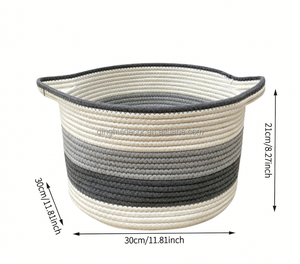 <span class=keywords><strong>Cesta</strong></span> Tejida Suave Hecha en Fábrica para Almacenamiento, Cuerda <span class=keywords><strong>de</strong></span> Algodón para Decoración del Hogar y Almacenamiento - Product Image 4