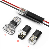 Conector Rápido D2 D3 T2 Sin Desforre, Sin Soldadura, Conector Macho-Hembra, 10A, Bloque de Terminales de Latón T2 de Empuje