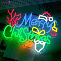 Enseigne néon 3D personnalisée Joyeux Noël, lumière LED USB en acrylique, décoration de Noël pour la maison, le bar, la cave des hommes, cadeau de vacances unique pour la famille et les amis