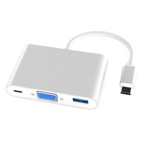 Seri Docking Station Aluminium Tipe-C, Pilihan Hub USB-C dengan HDTV VGA USB3.0/2.0 Port Jaringan PD Adaptor Multiport