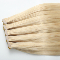 Extensions de cheveux à bandes adhésives de qualité supérieure, cheveux humains russes, blond gris 613, prix de gros direct usine pour salons
