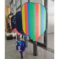 Raquette de pickleball MST en fibre de verre extra large personnalisable, surface allongée pressée à froid pour contrôle du spin et divertissement