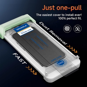 Protection d'écran en verre 3D HD <span class=keywords><strong>Zero</strong></span> Mistake Installation Frame pour iPhone 17 16 15 Pro Max Plus, clarté Retina - Product Image 5