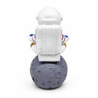 Figura de Astronauta de Resina Weivista de 12 cm de Alto, Estatua Dorada de Astronauta Meditando para Decoración del Hogar