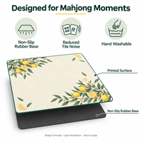 Tapis de Mahjong Vivid Print Yugaland en caoutchouc inodore, lavable, anti-bruit, antidérapant, 800*800mm, 3mm, pour coin de table de Mahjong