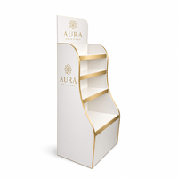 Présentoir publicitaire personnalisable et durable pour les promotions en magasin, soins de la peau, shampoing, gel douche, présentoir de sol en carton