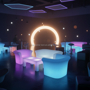 أريكة تشيسترفيلد فاخرة من البلاستيك مع إضاءة LED بـ16 لونًا للفنادق وغرف المعيشة - Product Image 5