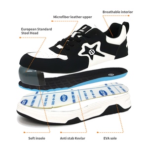 Nuevo <span class=keywords><strong>Calzado</strong></span> de Seguridad <span class=keywords><strong>Laboral</strong></span> para Hombre, Estándar Europeo, Puntera de Acero, Microfibra, Resistente a Pinchazos y Impactos, Deportivo - Product Image 2