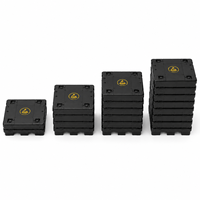 Couvercle et base moulés par soufflage ESD avec loquets verts, taille personnalisée, emballage réutilisable pour boîte à palettes
