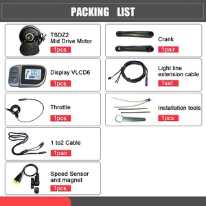 Kit de modification d'assistance au pédalage pour batterie au lithium Mountain Lithium, Moteur central <span class=keywords><strong>Tongsheng</strong></span> <span class=keywords><strong>TSDZ</strong></span>-2B, Matériaux composites, Écran LCD VLCD6, Commutateur à bouton-poussoir - Product Image 5