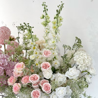 Bouquet de fleurs artificielles haut de gamme en soie, idéal pour les fiançailles, centres de table et décorations de salle de mariage