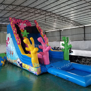 XIXI toboganes acuáticos grandes, juegos de agua de tierra inflable con piscina grande - Product Image 6