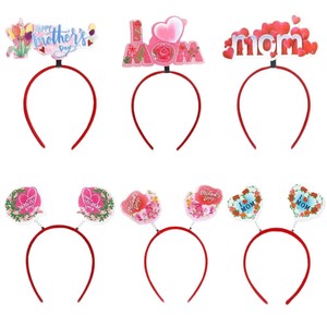 Fascia per capelli rotonda con ghirlanda per la festa della <span class=keywords><strong>mamma</strong></span>, accessori per capelli I Love Mom - Product Image 5