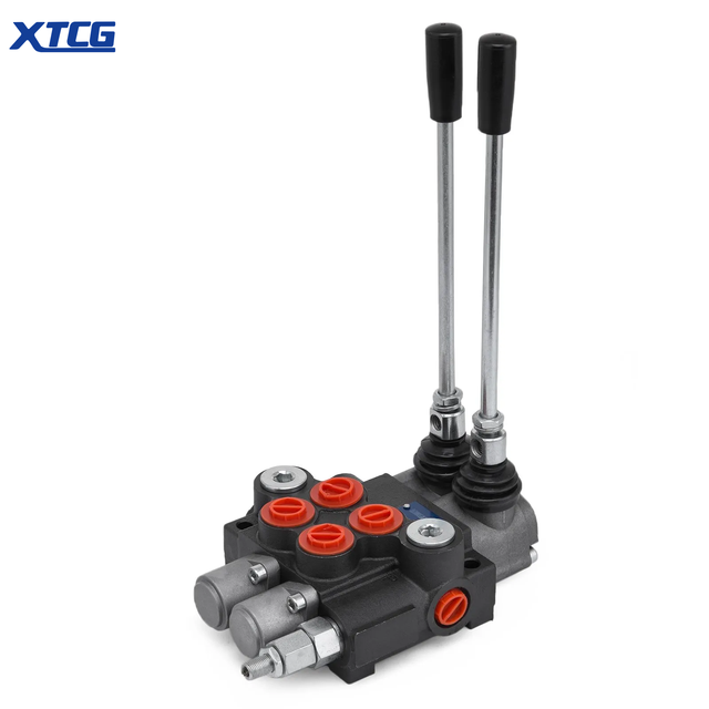 2 Spool Hydraulic Valve Hand Lever Valve, 11GPM Directional Control Valve Adjustable 3600PSI,  Hydraulic Venti Valve Adjustable