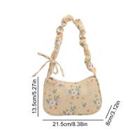 Nouveau Sac Fourre-tout Tendance en Velours Côtelé Polyester à Motifs Floraux, avec Fermeture Éclair, Grande Capacité, Sac à Bandoulière Y2K Fraise pour Femme et Fille