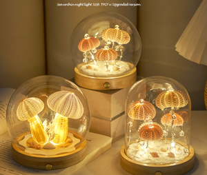 מעטפת זכוכית בהשראת ים קיפוד ים-מנורת חוט - Product Image 3