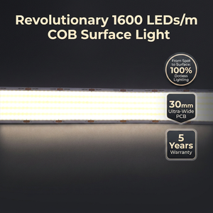 Bande lumineuse LED COB de qualité supérieure 1600 LED/m 24V 30mm de large Source de lumière de surface flexible pour profil linéaire - Product Image 3