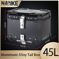 Bagages de queue de moto en aluminium étanche universel 45L avec kit de rénovation à dégagement rapide pour la plupart des motos