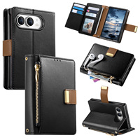 Étui de protection intégrale antichoc en cuir PU avec fermeture éclair pour iPhone Duo 18 Fold 2026