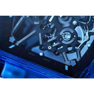 Reloj Mecánico Automático para Hombre con Tourbillon Esqueletizado de Alta Calidad, Cristal Azul Hielo, Reserva de Energía, Correa de Goma, Resistente al Agua - Product Image 4