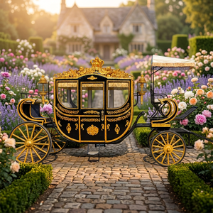 Nouvelle calèche de luxe pour mariage avec 4 roues en acier, idéale pour les visites royales et les chariots tirés par des chevaux, à vendre - Product Image 1