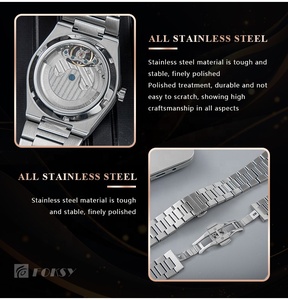 Montre automatique pour homme, design OEM avec mouvement Tourbillon, Phase <span class=keywords><strong>de</strong></span> <span class=keywords><strong>lune</strong></span>, Logo personnalisé - Product Image 2
