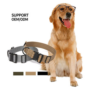 Fabricante, venta al por mayor, <span class=keywords><strong>Collar</strong></span> personalizado de nailon con estampado reflectante, remache para perros grandes, <span class=keywords><strong>Collar</strong></span> táctico para mascotas, diseño Simple - Product Image 6