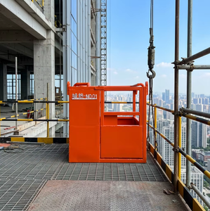 KWONGYIP Suspended Basket for High-Altitude Construction Workers <b>Transport</b> Lifting Hoist with 1000x1000x1000mm Cage Size - Product Image 5