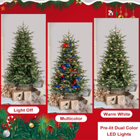Ensemble de boules de Noël artificielles automatiques de 210 cm, sapin de Noël artificiel de 180 cm pour la maison