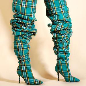 European American style new spring autumn <b>women</b> stiletto knee high boots fashion versatile <b>women</b> club runway party high top boot - Product Image 4