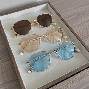 Petites lunettes de soleil rondes en métal à monture complète UV400, nouveau style européen et américain 2025, style Instagram, tendance et à la mode, unisexe - Product Image 1