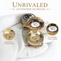 Bague de champion personnalisée, plaquée deux tons, avec zircone étincelante, reproduction de la bague de champion pour cérémonie de remise des prix sportifs