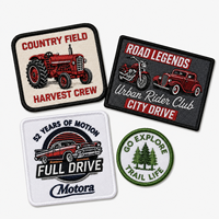 Patch brodé éco-responsable en forme d'étoile, design logo de véhicule personnalisé style punk, à coudre ou thermocollant, accessoire pour chapeaux, sacs fourre-tout et vêtements