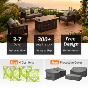 [sigarten] En Stock, Listo Para Enviar Sala de Estar de Exterior Para Patio Sofá de Jardín de Ratán Ignífugo - Product Image 5